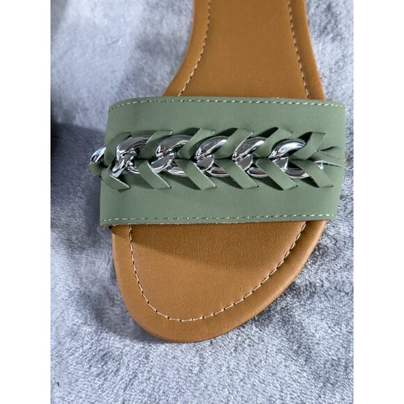 Andiamo womens sandels 8 green flat slip on - Picture 5 of 16